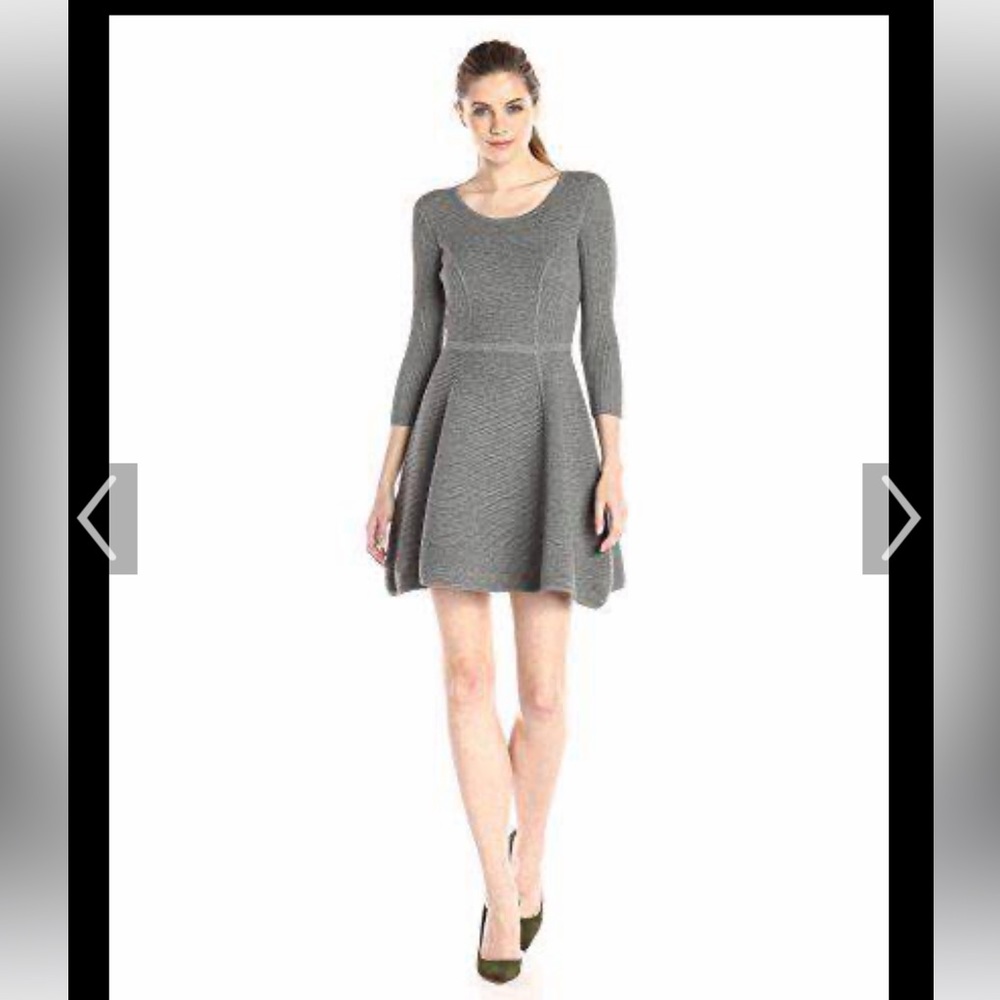 NWT Milly, textured fit and flare dress, size large.